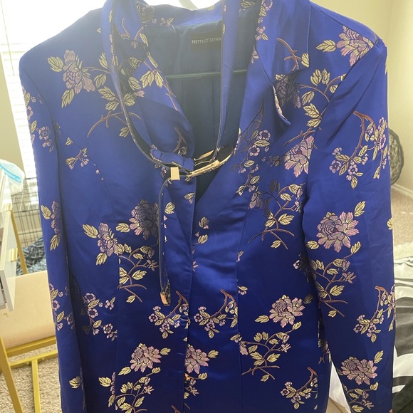 Cobalt Blue Floral jacket - Picture 3 of 3